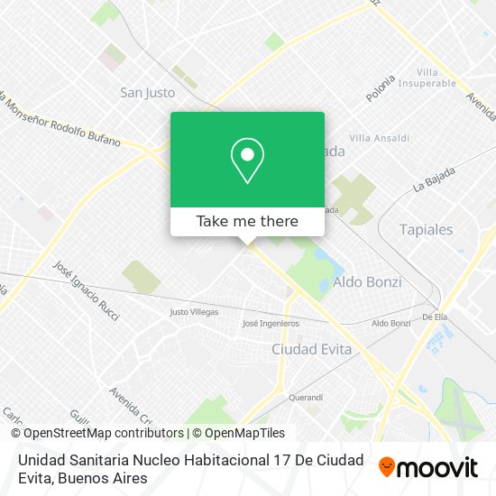 Unidad Sanitaria Nucleo Habitacional 17 De Ciudad Evita map