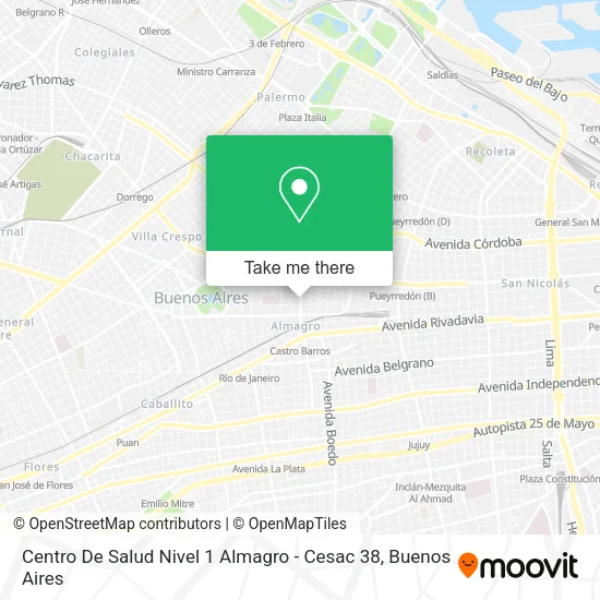 Mapa de Centro De Salud Nivel 1 Almagro - Cesac 38