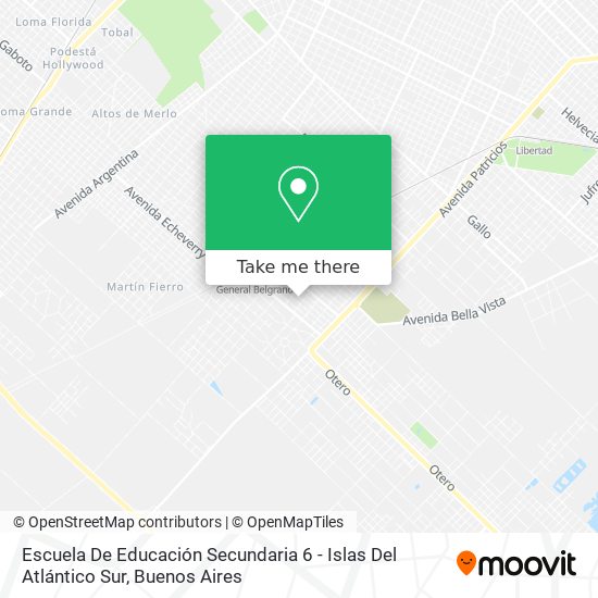 Escuela De Educación Secundaria 6 - Islas Del Atlántico Sur map