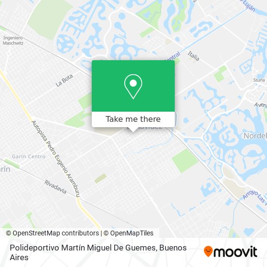 Mapa de Polideportivo Martín Miguel De Guemes