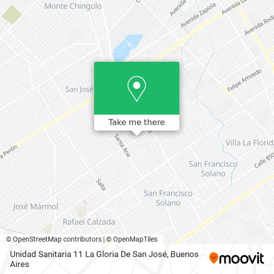 Unidad Sanitaria 11 La Gloria De San José map