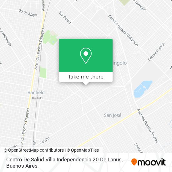 Mapa de Centro De Salud Villa Independencia 20 De Lanus