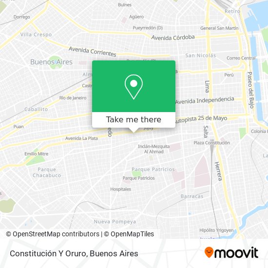 Constitución Y Oruro map