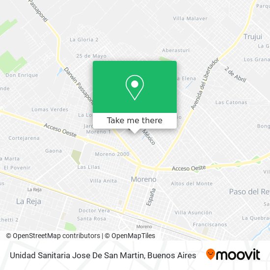 Unidad Sanitaria Jose De San Martin map