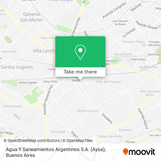 Agua Y Saneamientos Argentinos S.A. (Aysa) map