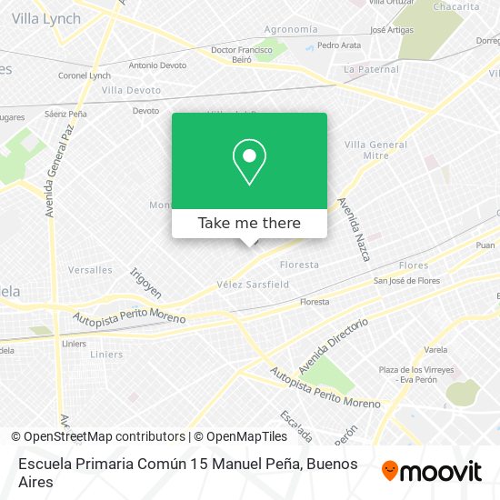 Mapa de Escuela Primaria Común 15 Manuel Peña