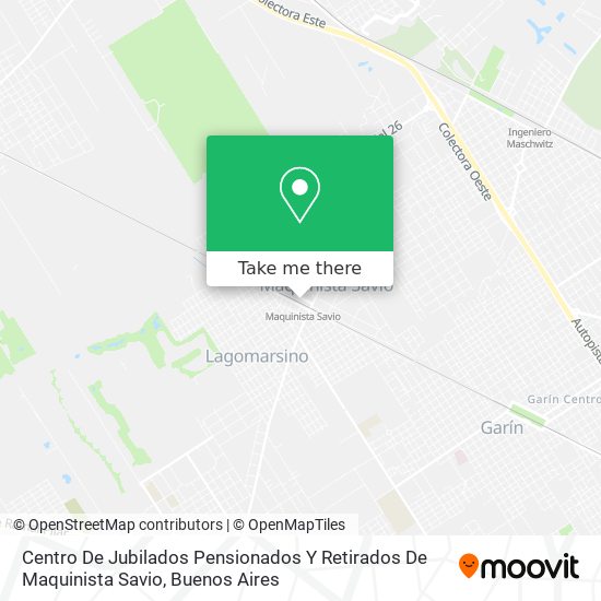 Centro De Jubilados Pensionados Y Retirados De Maquinista Savio map