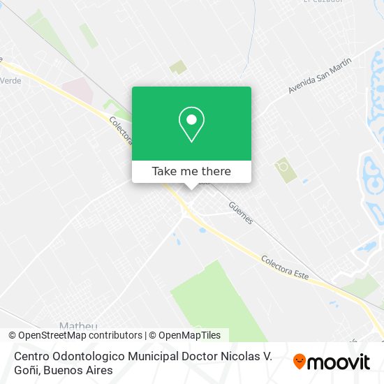 Mapa de Centro Odontologico Municipal Doctor Nicolas V. Goñi