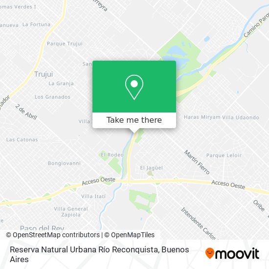Mapa de Reserva Natural Urbana Río Reconquista
