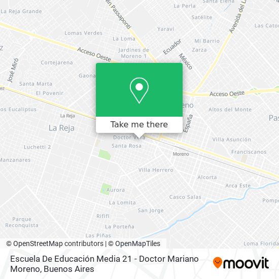 Escuela De Educación Media 21 - Doctor Mariano Moreno map