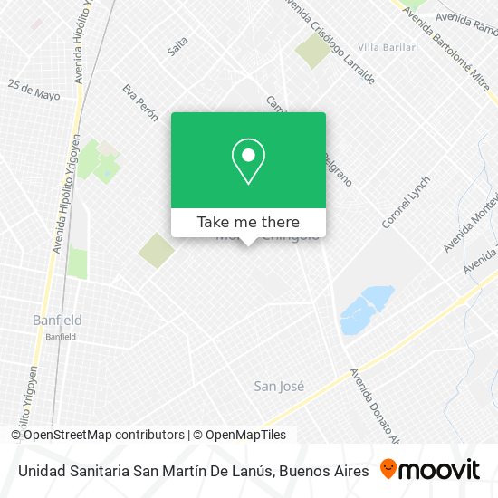 Mapa de Unidad Sanitaria San Martín De Lanús