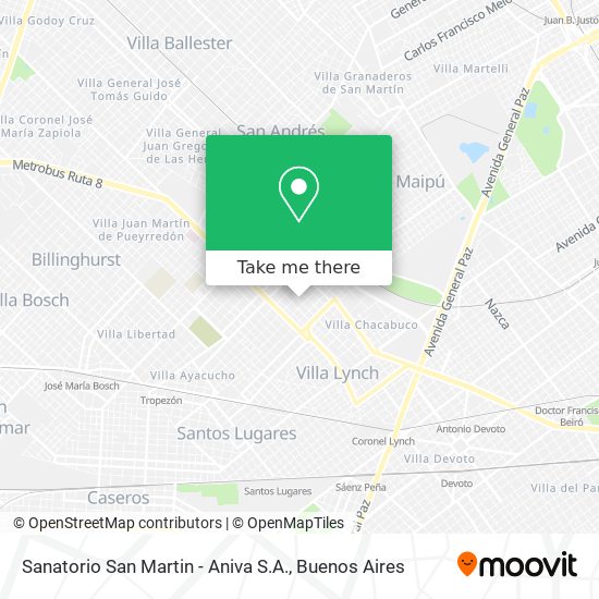Sanatorio San Martin - Aniva S.A. map