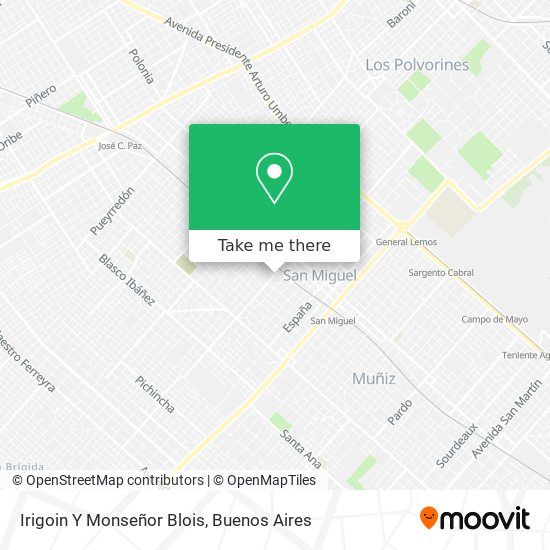 Irigoin Y Monseñor Blois map