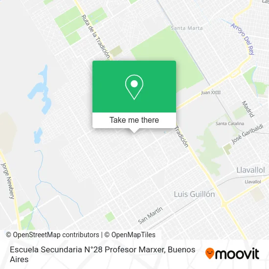 Mapa de Escuela Secundaria N°28 Profesor Marxer