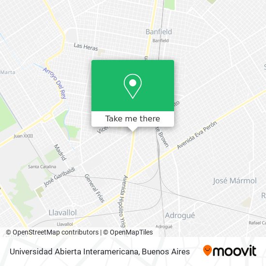 Mapa de Universidad Abierta Interamericana