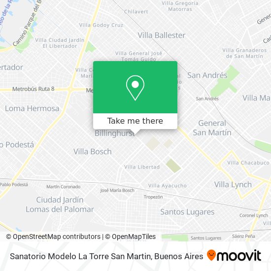 Mapa de Sanatorio Modelo La Torre San Martin