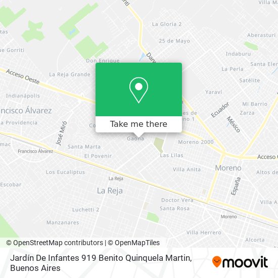 Mapa de Jardín De Infantes 919 Benito Quinquela Martin