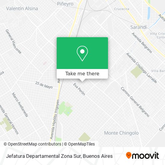 Jefatura Departamental Zona Sur map