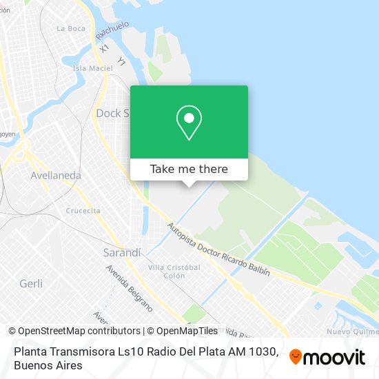 Planta Transmisora Ls10 Radio Del Plata AM 1030 map