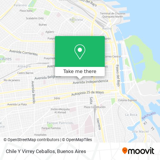 Mapa de Chile Y Virrey Ceballos