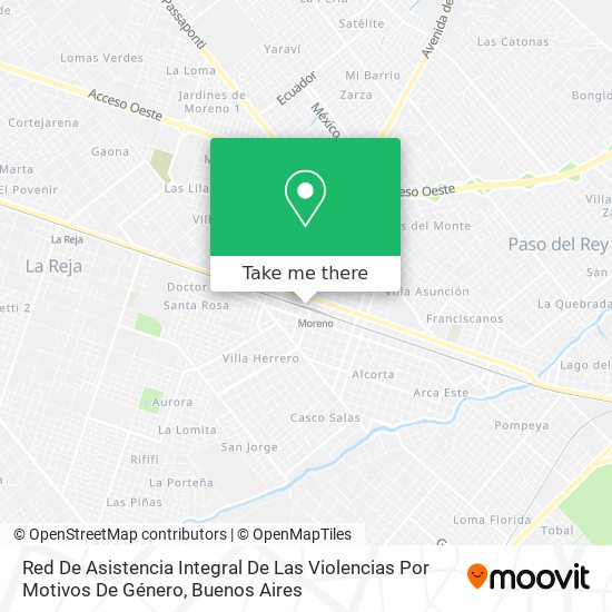 Red De Asistencia Integral De Las Violencias Por Motivos De Género map