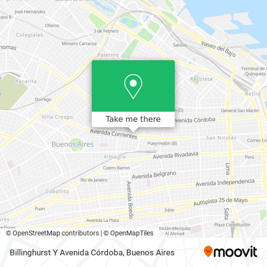 Billinghurst Y Avenida Córdoba map