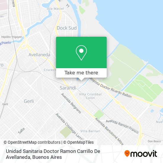 Mapa de Unidad Sanitaria Doctor Ramon Carrillo De Avellaneda