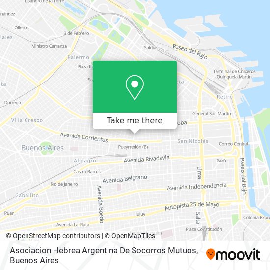 Mapa de Asociacion Hebrea Argentina De Socorros Mutuos