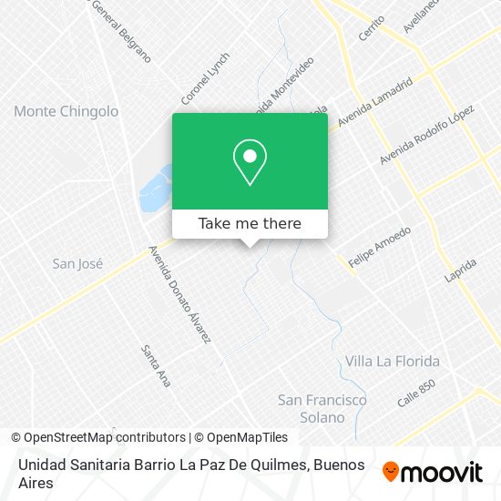 Unidad Sanitaria Barrio La Paz De Quilmes map