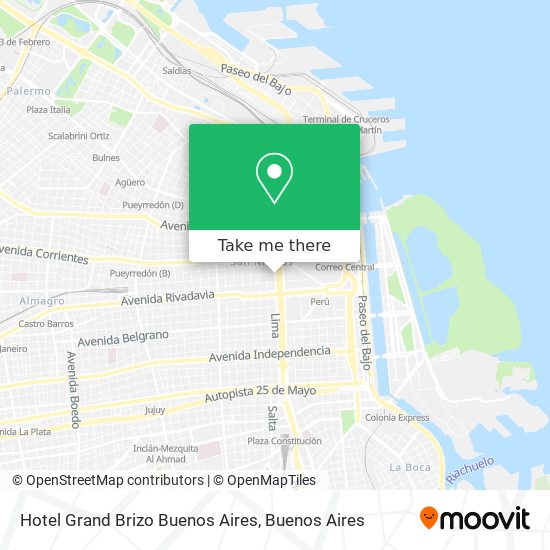 Hotel Grand Brizo Buenos Aires map