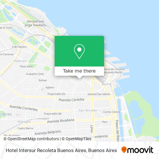 Hotel Intersur Recoleta Buenos Aires map