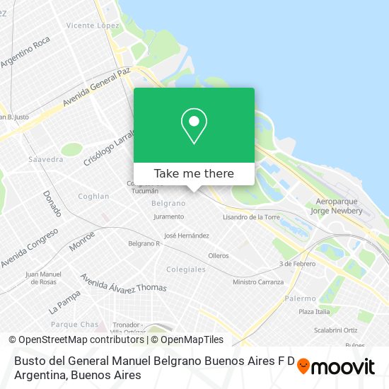 Mapa de Busto del General Manuel Belgrano Buenos Aires F D Argentina