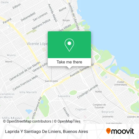 Laprida Y Santiago De Liniers map