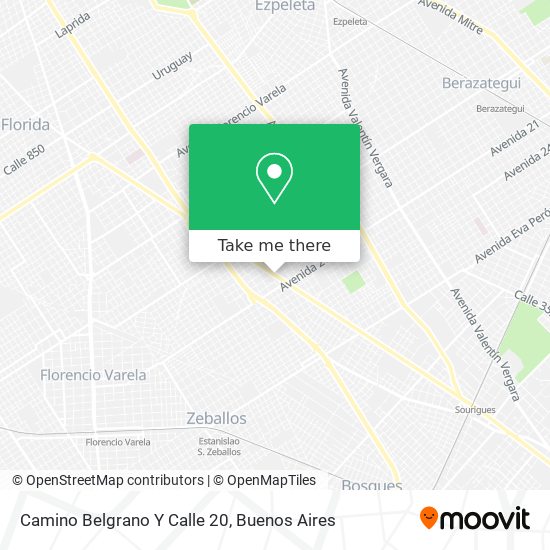 Mapa de Camino Belgrano Y Calle 20