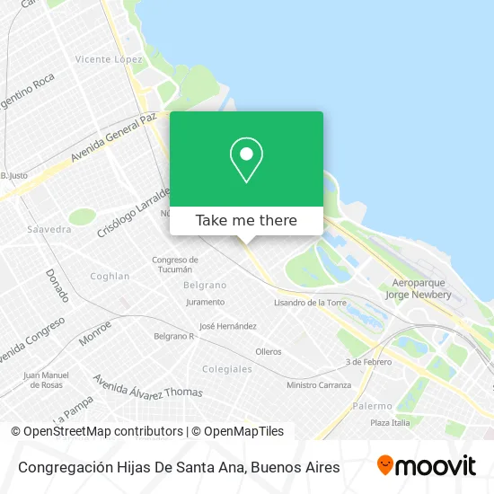 Mapa de Congregación Hijas De Santa Ana