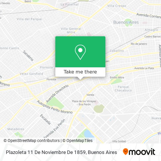 Mapa de Plazoleta 11 De Noviembre De 1859