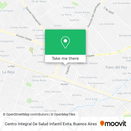 Mapa de Centro Integral De Salud Infantil Evita