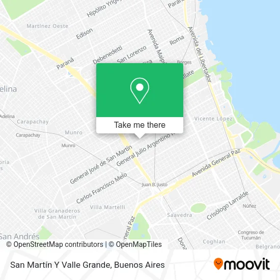 San Martín Y Valle Grande map