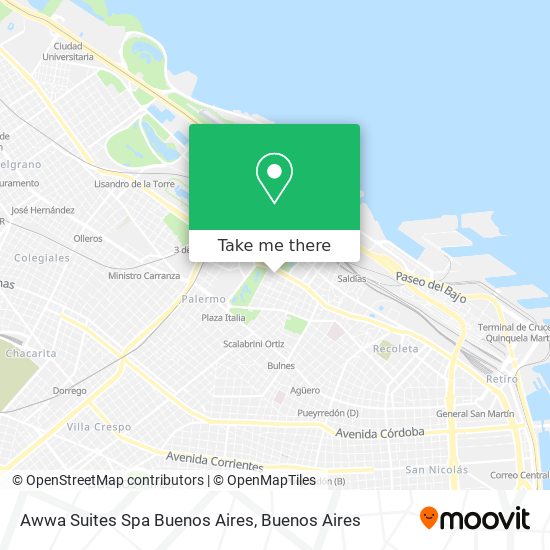 Mapa de Awwa Suites Spa Buenos Aires