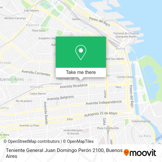 Mapa de Teniente General Juan Domingo Perón 2100