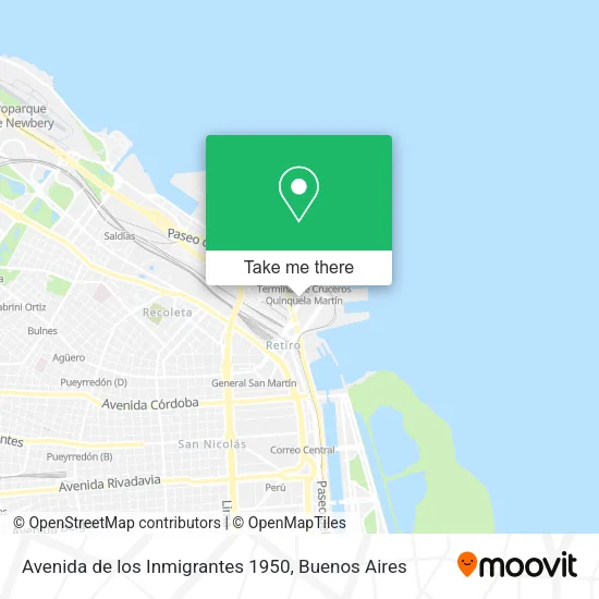 Avenida de los Inmigrantes 1950 map