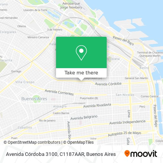 Avenida Córdoba 3100, C1187AAR map