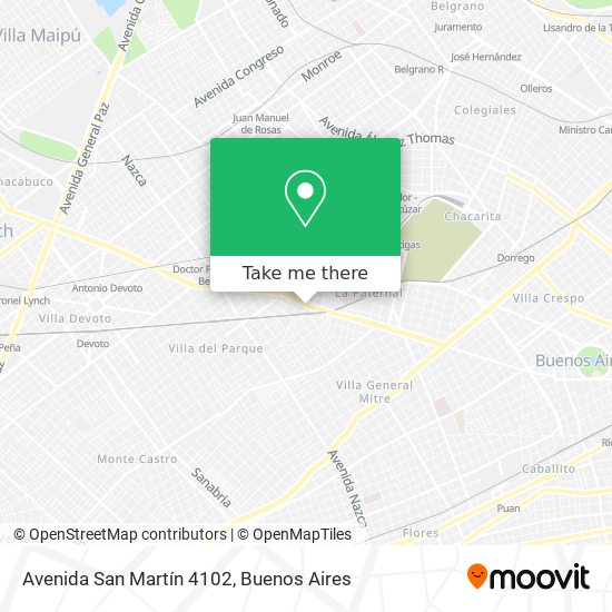 Avenida San Martín 4102 map