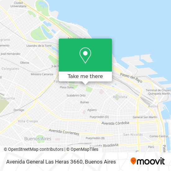 Mapa de Avenida General Las Heras 3660