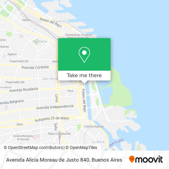 Avenida Alicia Moreau de Justo 840 map