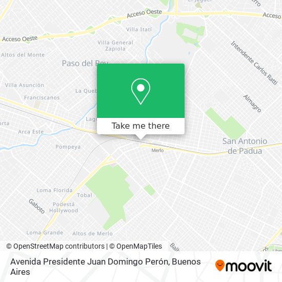 Mapa de Avenida Presidente Juan Domingo Perón