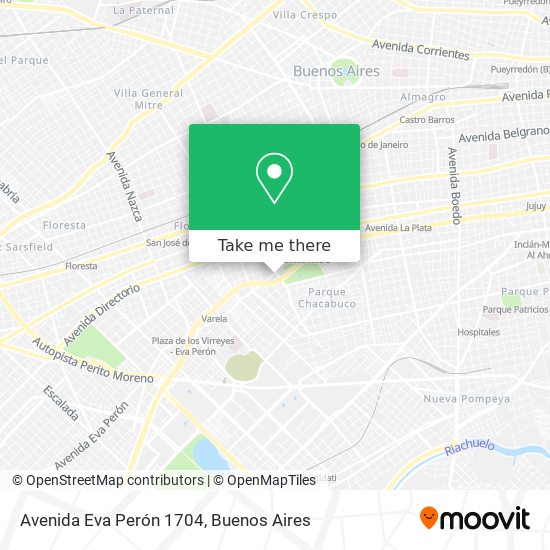 Mapa de Avenida Eva Perón 1704