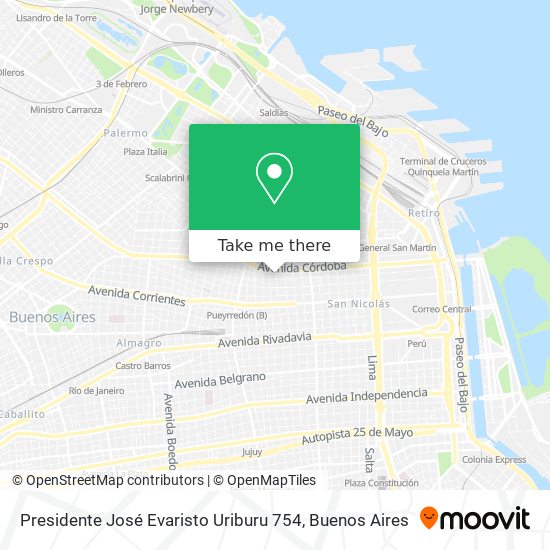 Presidente José Evaristo Uriburu 754 map