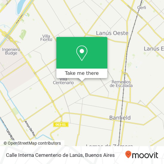 Calle Interna Cementerio de Lanús map