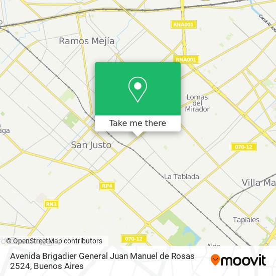 Avenida Brigadier General Juan Manuel de Rosas 2524 map